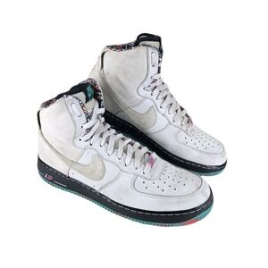 Nike AF1 High Pure Platinum Sneakers Shoes Mens 10.5 White Leather 315121-030